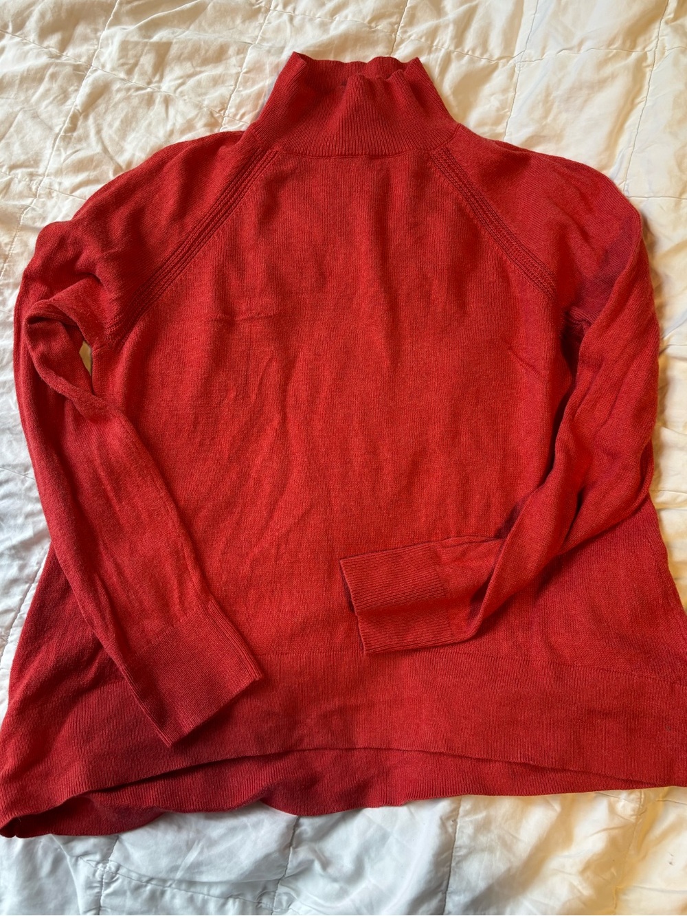 LOFT Outlet Red Turtleneck Sweater - Cotton Blend